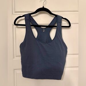 CALIA by Carrie Underwood Navy Ribbed Racerback Sports Bra/Cropped tank XXL